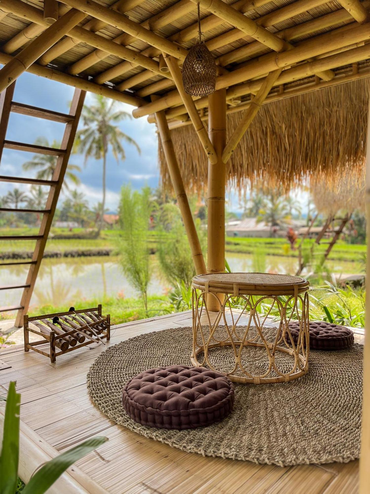 Kawig Bamboo House - Ricefield View, Eco Bamboo Home Tampaksiring ภายนอก รูปภาพ